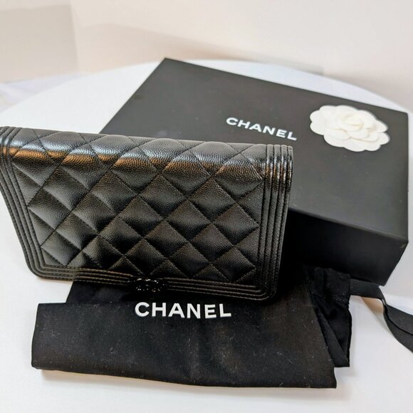 Chanel So Black Quilted Caviar Boy Wallet on Chain (WOC) - Picture 16 of 16